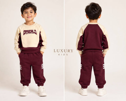 Burgundy & Cream Casual Co-Ord Set