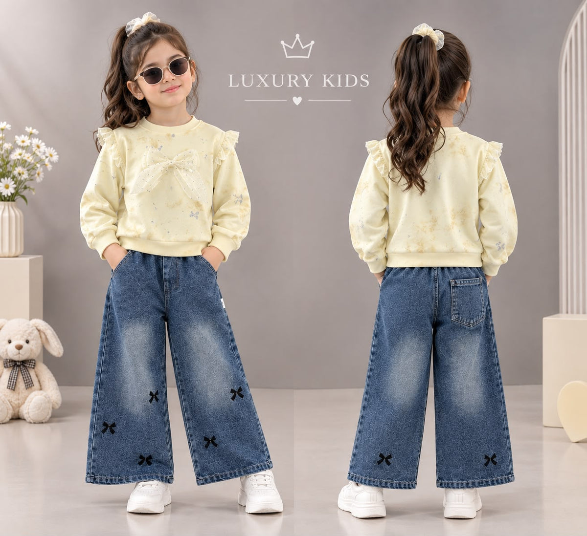 Girls Yellow Cord Set | Stylish Yellow Co-Ord Set for Kids