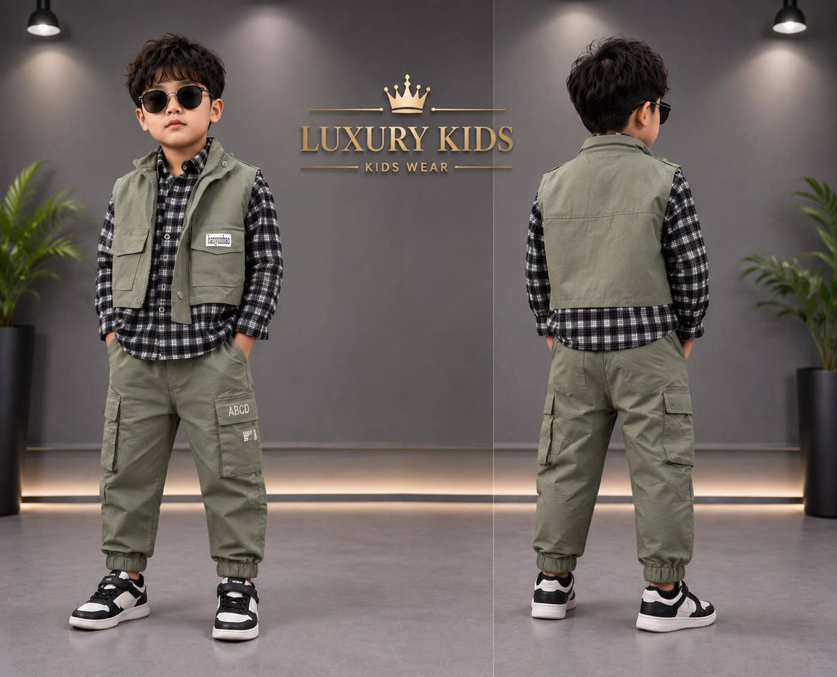 Olive Utility Vest & Cargo Co-Ord Set