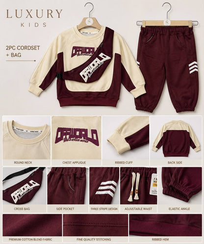 Burgundy & Cream Casual Co-Ord Set