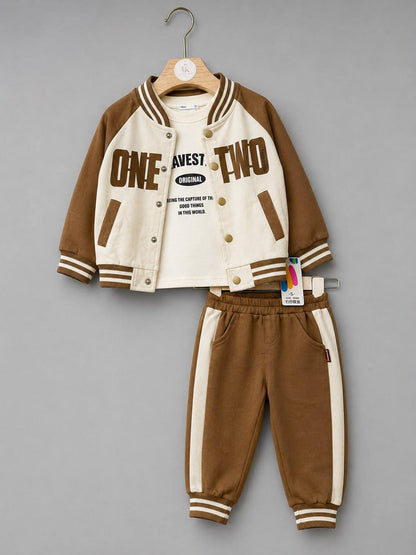 Brown & Cream Varsity Co-Ord Set